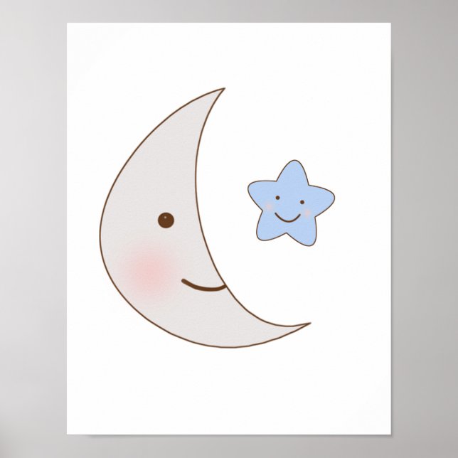 Poster B est pour l'affiche d'art Ours Lune et Étoile (Devant)