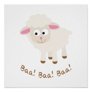 Poster Baa ! Baa ! Baa ! Joli petit agneau