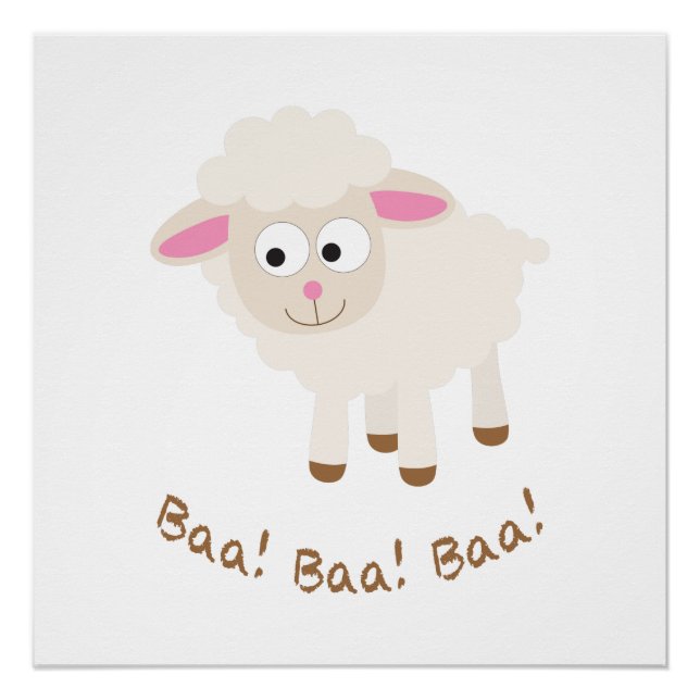 Poster Baa ! Baa ! Baa ! Joli petit agneau (Devant)
