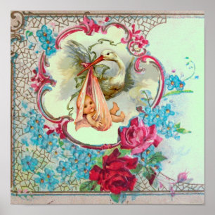 Poster BABILLARD FILLE STORK Vert