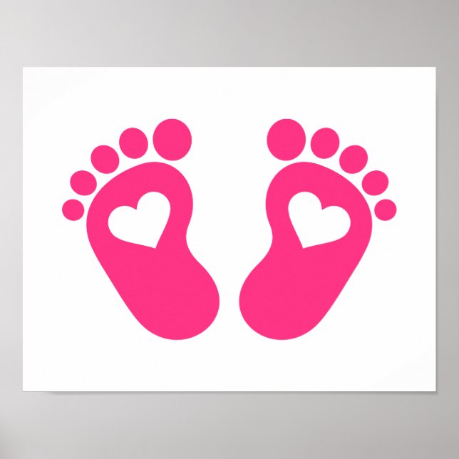Poster Baby feet hearts (Devant)