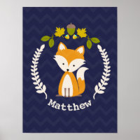 Baby Fox Wreath Infirmière personnalisée Artwork -