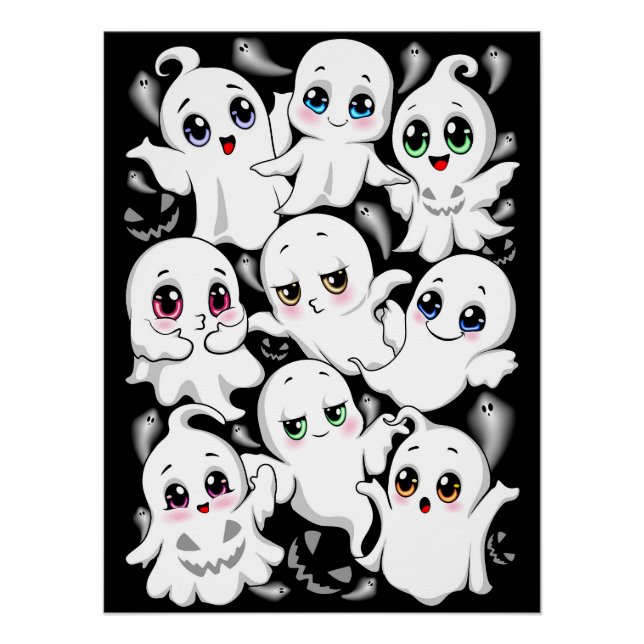 Poster Baby Ghosts Éffrayant mignon Halloween humeur (Devant)