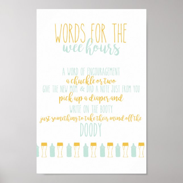 Poster Baby is Brewing Words for the Wee Heours (Devant)