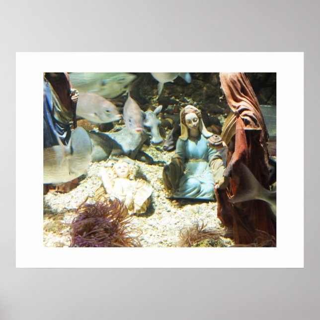 Poster Baby Jesus in an underwater nativity (Devant)