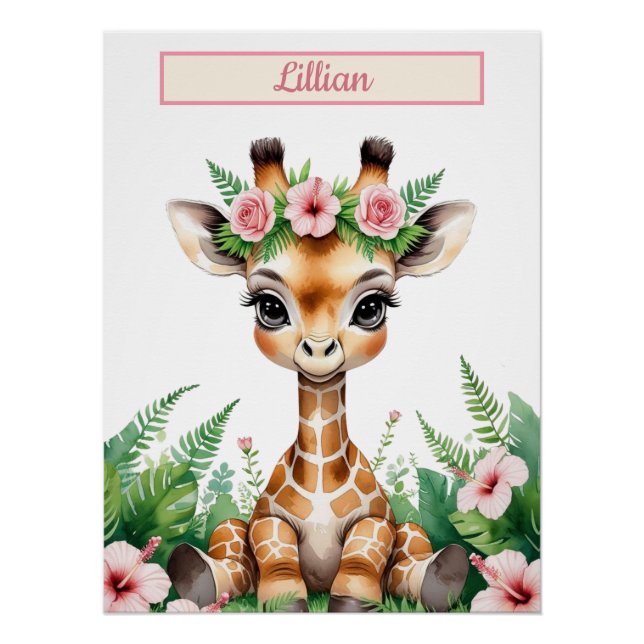 Poster Baby Monkey Nursery Art personnalisé (Devant)