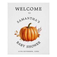 Baby shower d'automne floral moderne