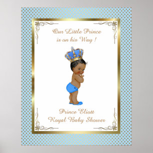Poster Baby shower garçon, Prince garçon, bleu, 16