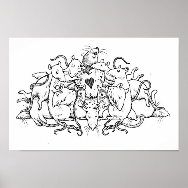 Poster Bac de rat avec biscuit cardiaque (Devant)