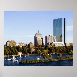 Poster Back Bay Skyline de la rivière Charles, Boston