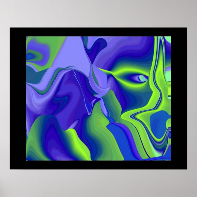 Poster Bad Eye Abstrait 3D Rainbow Art (Devant)