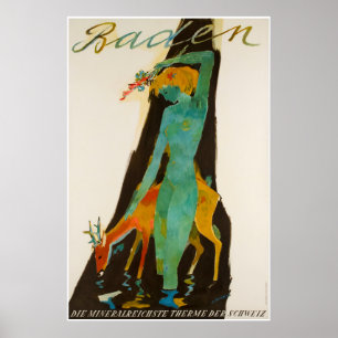 Poster Baden, Die mineralreichste therme des Schweiz,