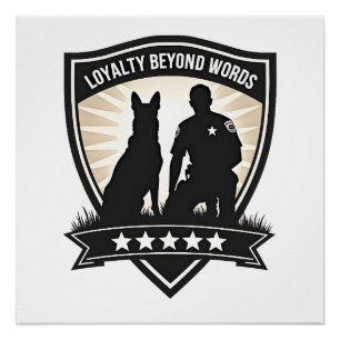 Poster Badge de police K9 vintage Loyalty Beyond Words Ve