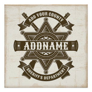 Poster Badge de Rifles Adjoint Old West Sheriff Personnal