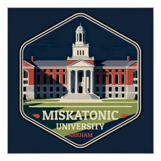 Poster Badge de voyage vintage de l'Université Miskatonic