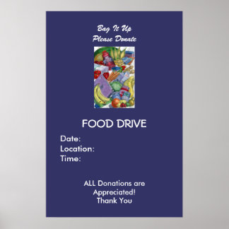 Poster Bag It Up, Please Donate - Customized