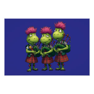 Poster Bagpipers pour Burns Supper Scottish Thistles