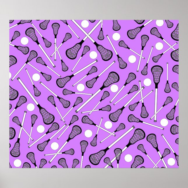 Poster Baguettes de crosse violet pastel motif (Devant)