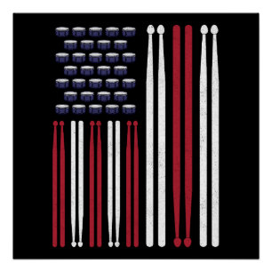 Poster Baguettes de tambour de batteur