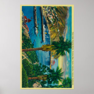 Poster Baie d'Avalon, île de Père Noël Catalina d'horizon