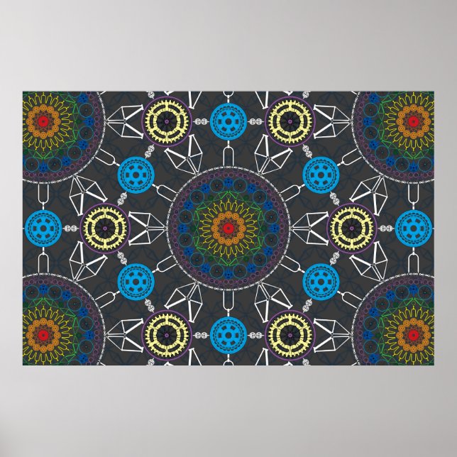 Poster Baie de Mandala à vélo arc-en-ciel (Devant)