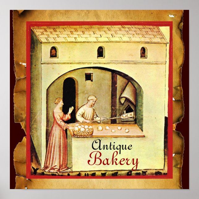 POSTER BAKER À FOUR ANTIQUE, BOUTIQUE DE PAIN DE BAKERY (Devant)