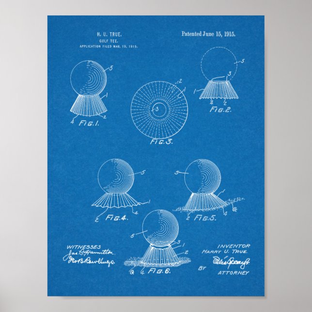 Poster Bal de golf 1915 Design Brevet d'art (Devant)