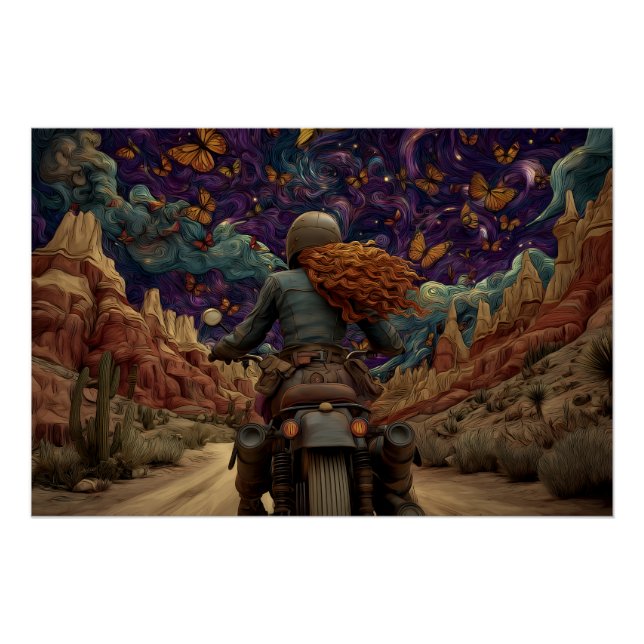 Poster Balade en papillon à travers le paysage (Devant)