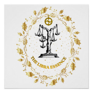 Poster Balance Zodiaque Luxe Esthétique Étoiles Art