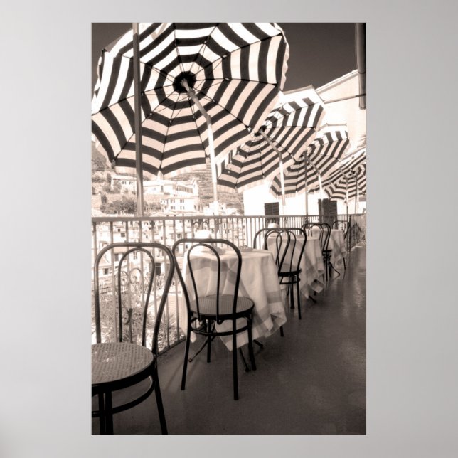 Poster Balcon de restaurant pittoresque, Italie (Devant)