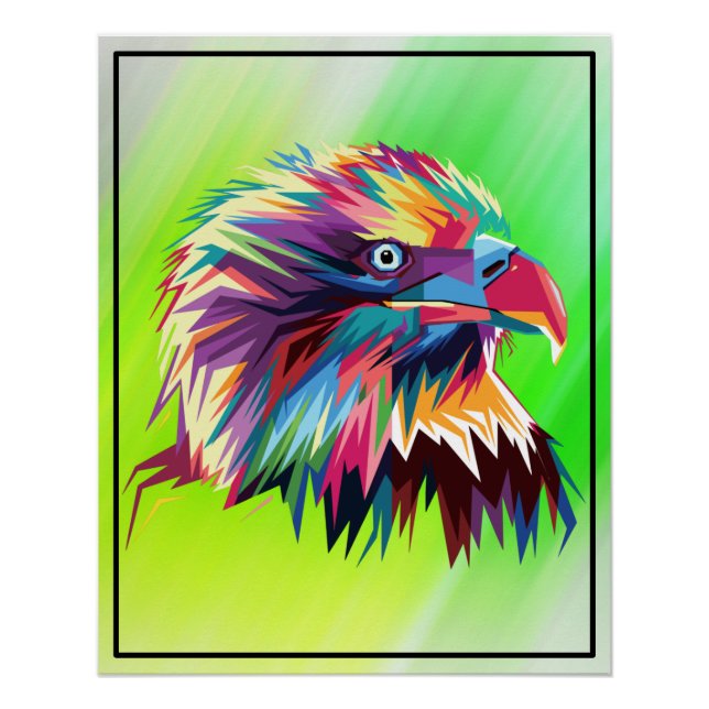 Poster Bald Eagle géométrique Prismatic Design-80590 (Devant)