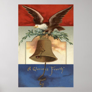 Poster Bald Eagle Liberty Bell 4 juillet