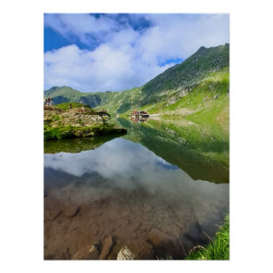 Poster Balea Lake en Roumanie : photographie alpine épous