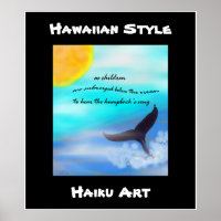 Baleine à bosse de style hawaïen Haiku