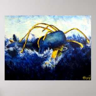 Poster Baleine contre la copie originale d'artiste de