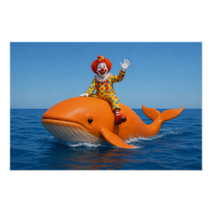 Poster Baleine Orange Clownesque