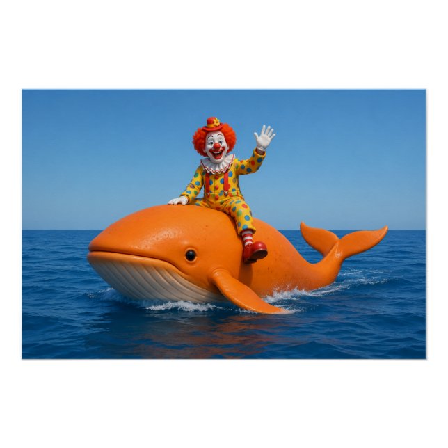 Poster Baleine Orange Clownesque (Devant)