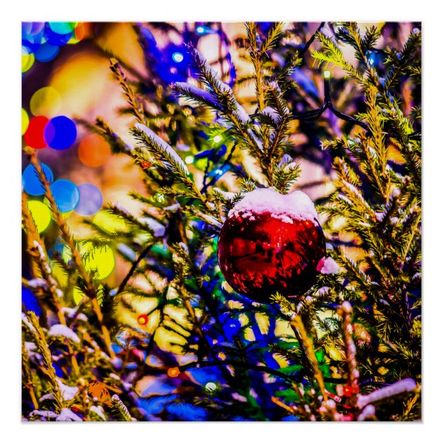 Poster Ball rouge Noël (Devant)