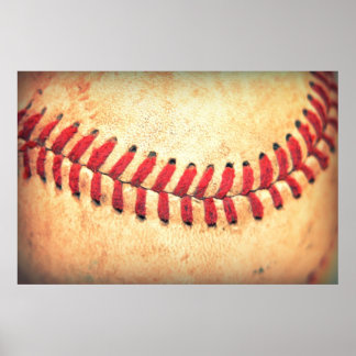 Poster balle de baseball vintage