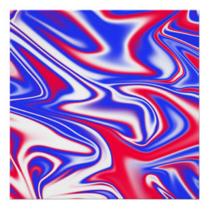 Poster Balle patriotique : Marbre blanc rouge et bleu,