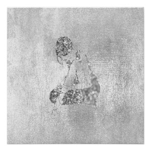 Poster Ballerina Dancer Metallic Parties scintillant gris