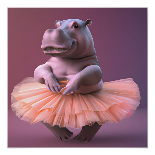 Poster Ballerina Hippo (Devant)