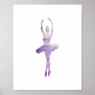 Poster Ballerina Purple Peinture