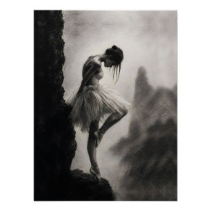 Poster Ballerine au bord de la falaise Art dramatique mon
