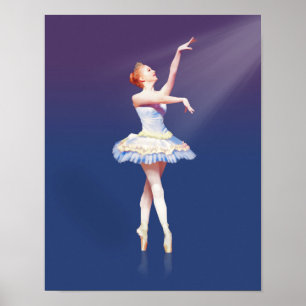 Poster Ballerine sur Pointe dans le projecteur