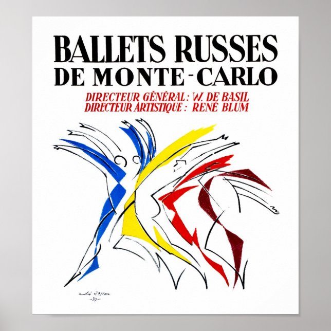 Poster Ballet Russes - Amant de Danseur Abstrait Art (Devant)
