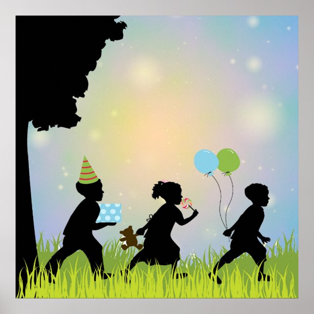 Poster Balloirs en silhouette pour enfants Art mur pour e (Devant)