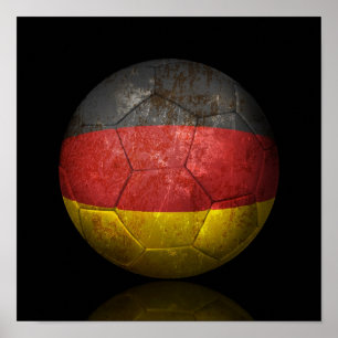Poster Ballon de football allemand usé du football de