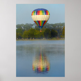 Poster Ballons à air chaud au-dessus de la rivière