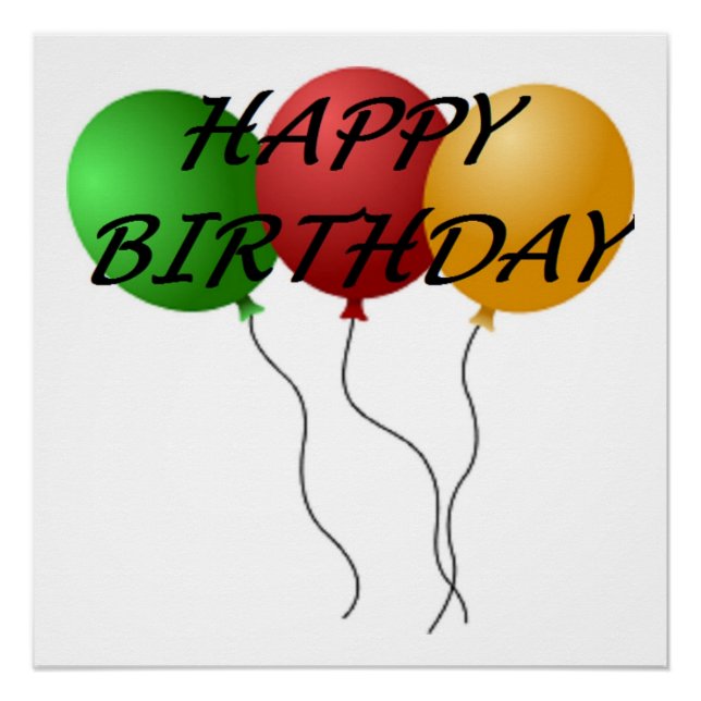 POSTER BALLONS "HEUREUX ANNIVERSAIRE" (Devant)